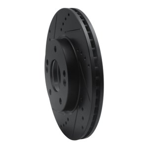 Hyundai Elantra Coupe Brake Rotor (1) - Front Left - R1 Concepts - Drilled & Slotted - Black - `11-`25